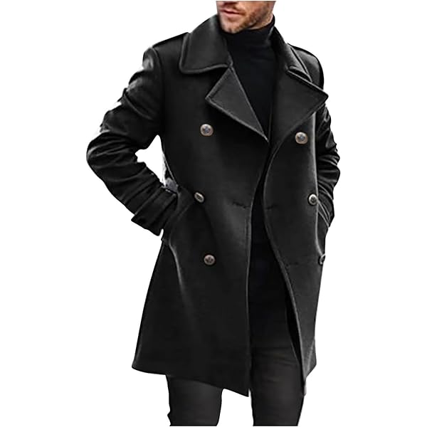 Amazon.com: Mens Oversized Trench Coat Single Breasted